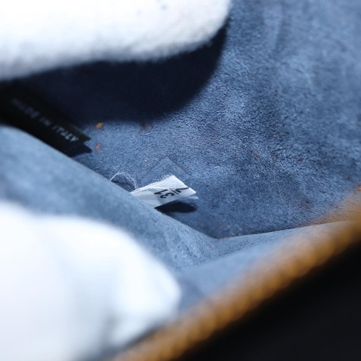 Miu Miu Shoulder Bag Leather Blue Gold Auth 152690