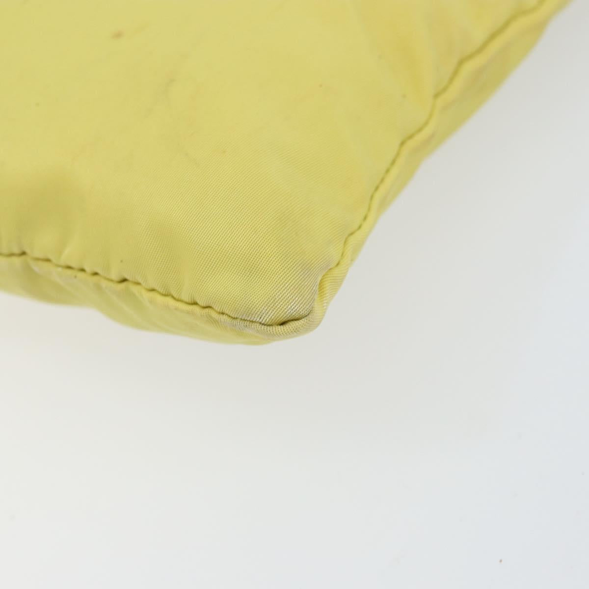 PRADA Shoulder Bag Nylon Yellow Silver Auth 152691