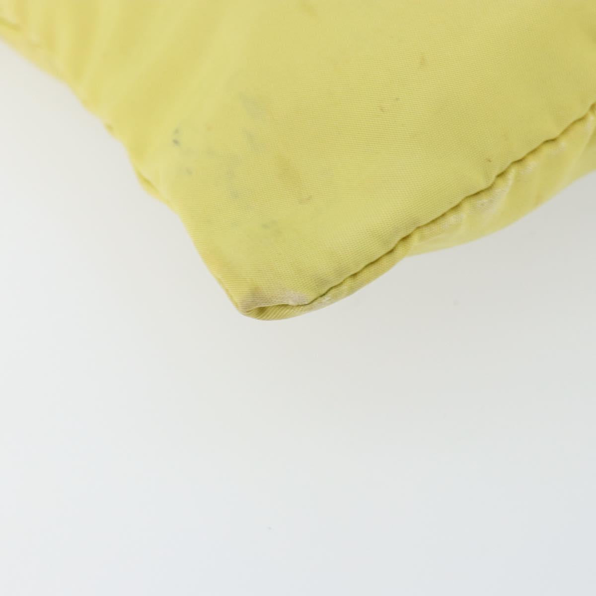 PRADA Shoulder Bag Nylon Yellow Silver Auth 152691