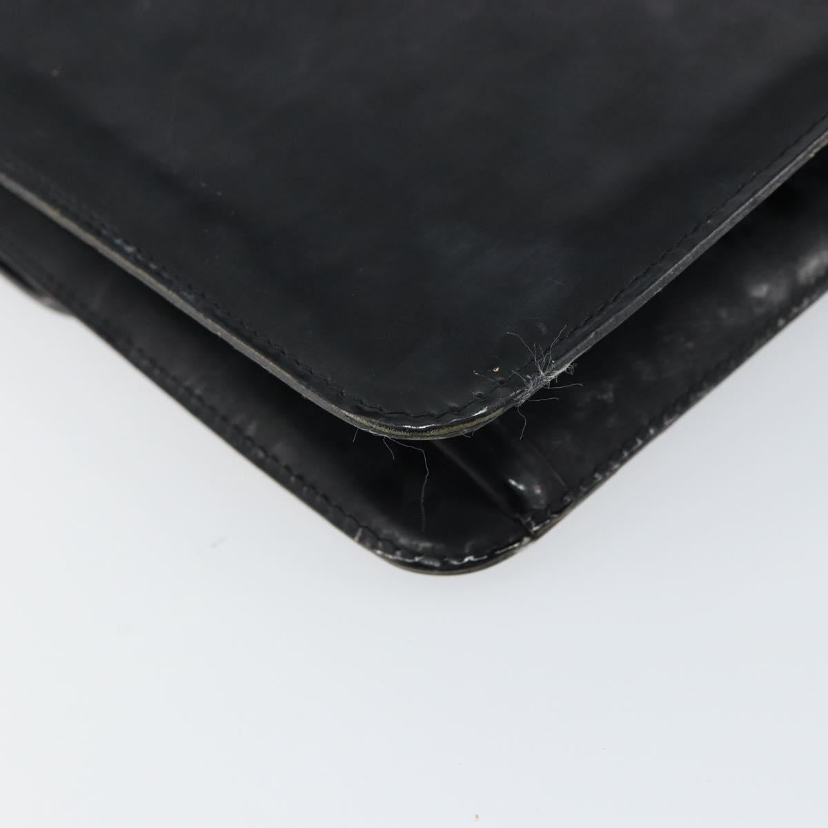 CHANEL Chain Shoulder Bag Patent leather Black Gold CC Auth 152693