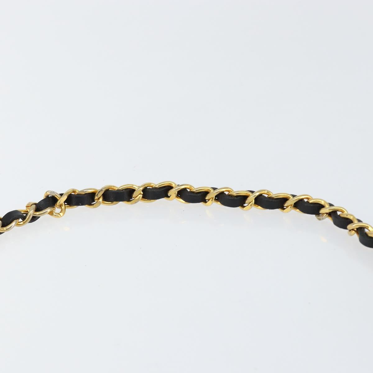 CHANEL Chain Shoulder Bag Patent leather Black Gold CC Auth 152693