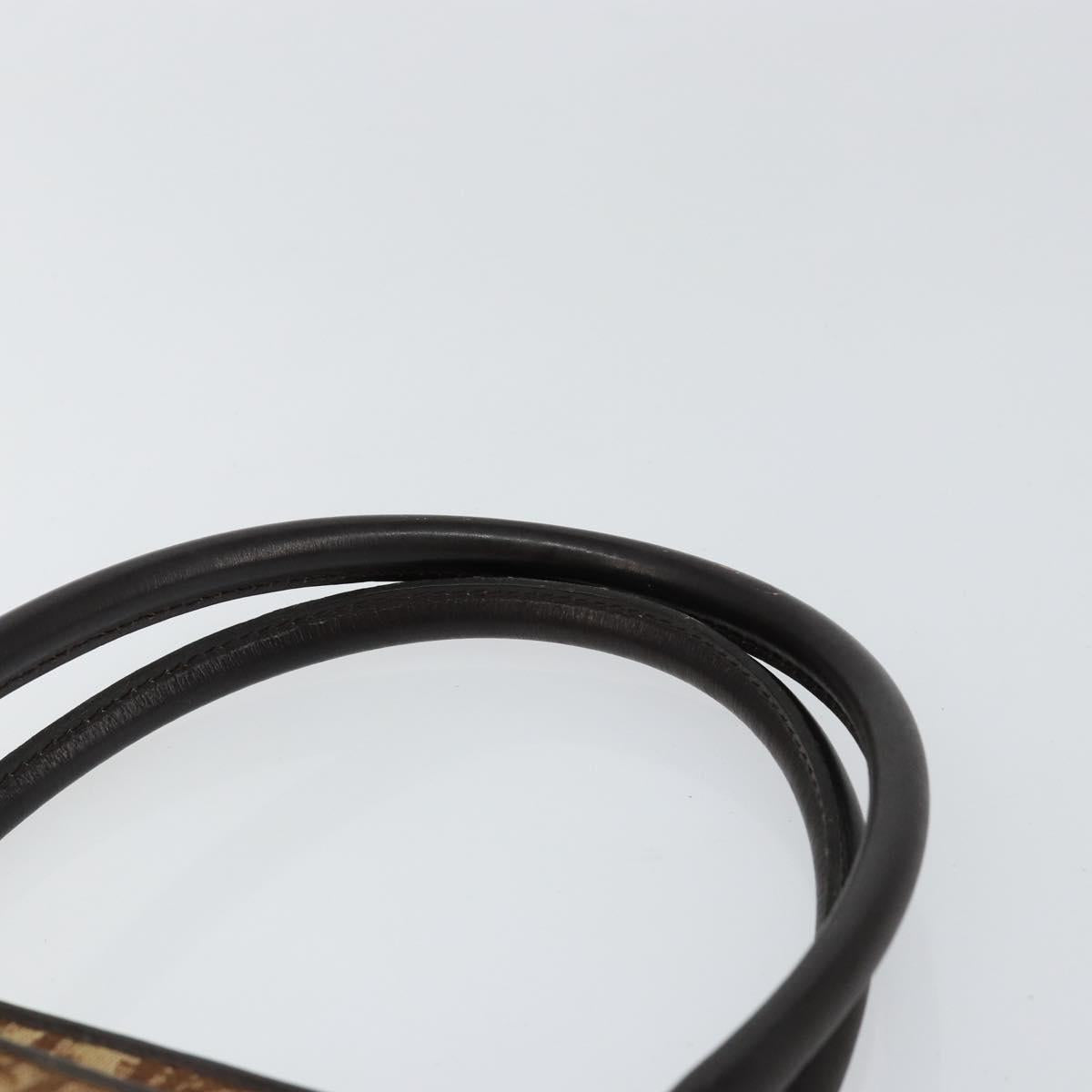 Christian Dior Trotter Canvas Hand Bag Beige Gold Auth 152725