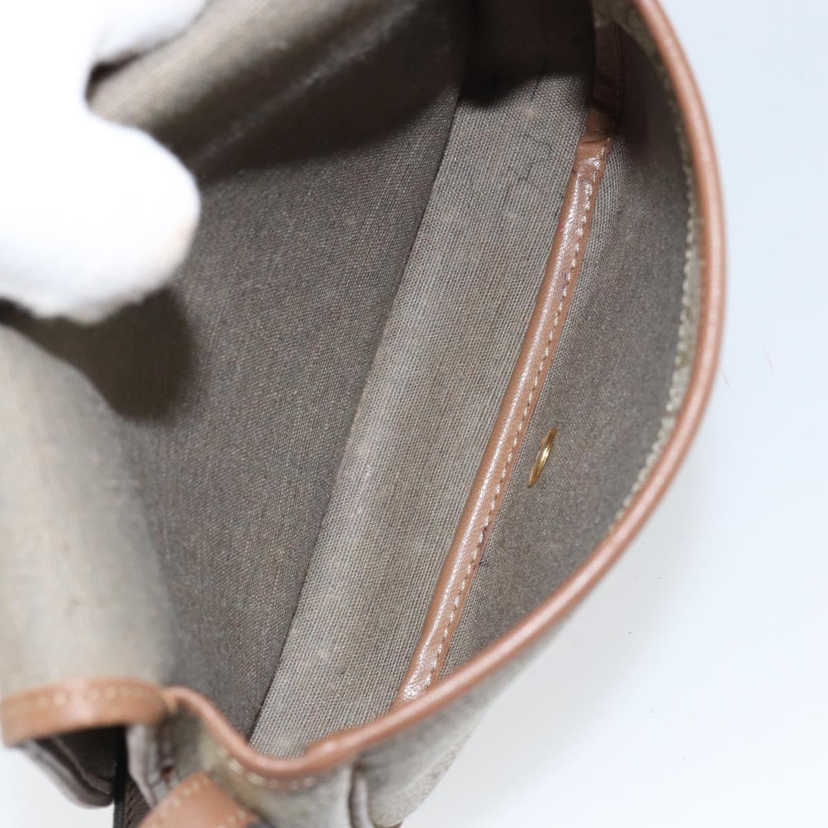 Christian Dior Honeycomb Canvas Shoulder Bag PVC Beige Gold Auth 152728