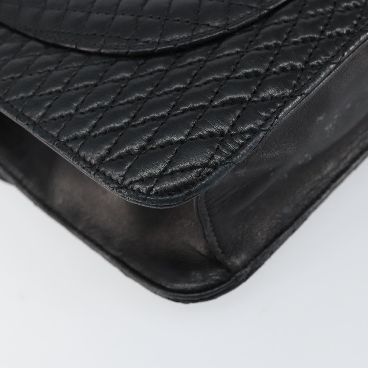 BALLY Chain Shoulder Bag Leather 2way Black Gold Auth 152729