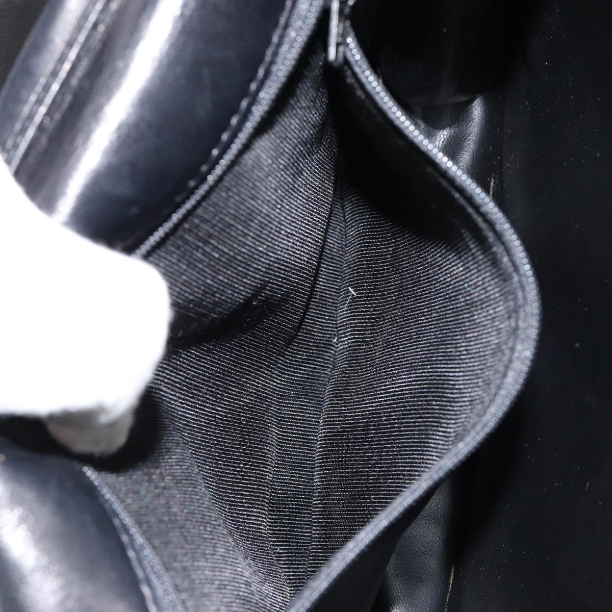 BALLY Chain Shoulder Bag Leather 2way Black Gold Auth 152729