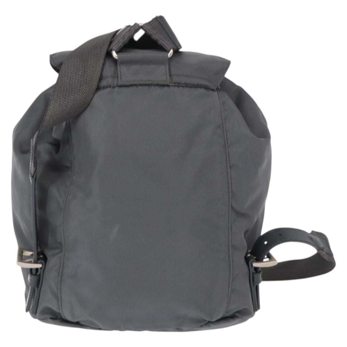 PRADA Backpack Nylon Gray Silver Auth 152731
