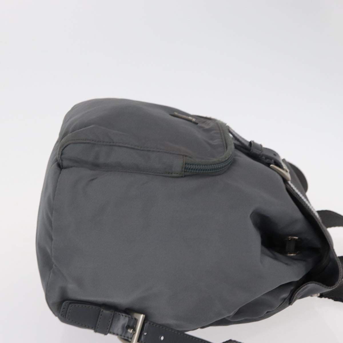PRADA Backpack Nylon Gray Silver Auth 152731