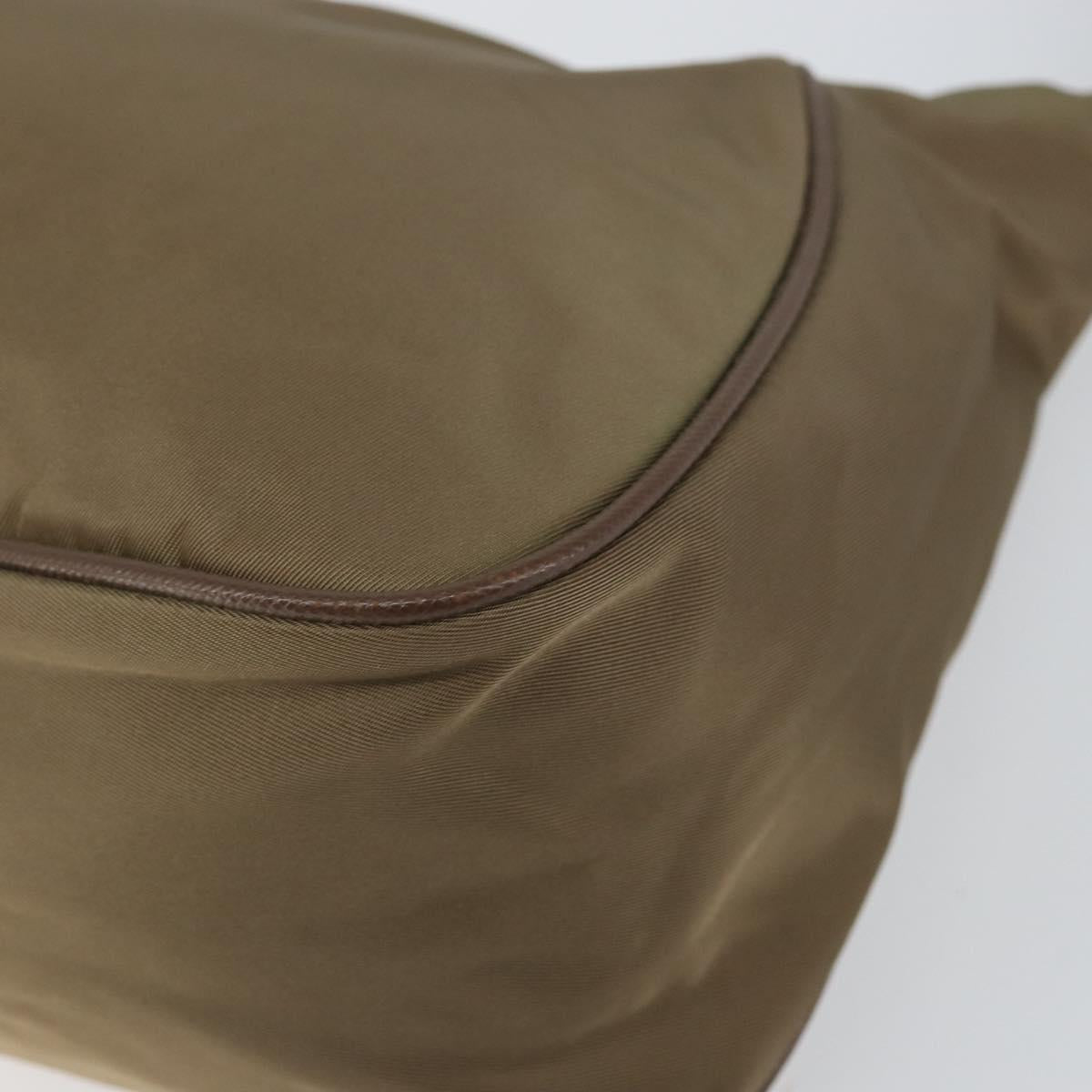 Christian Dior Shoulder Bag Nylon Leather Black Brown gold Auth 152732