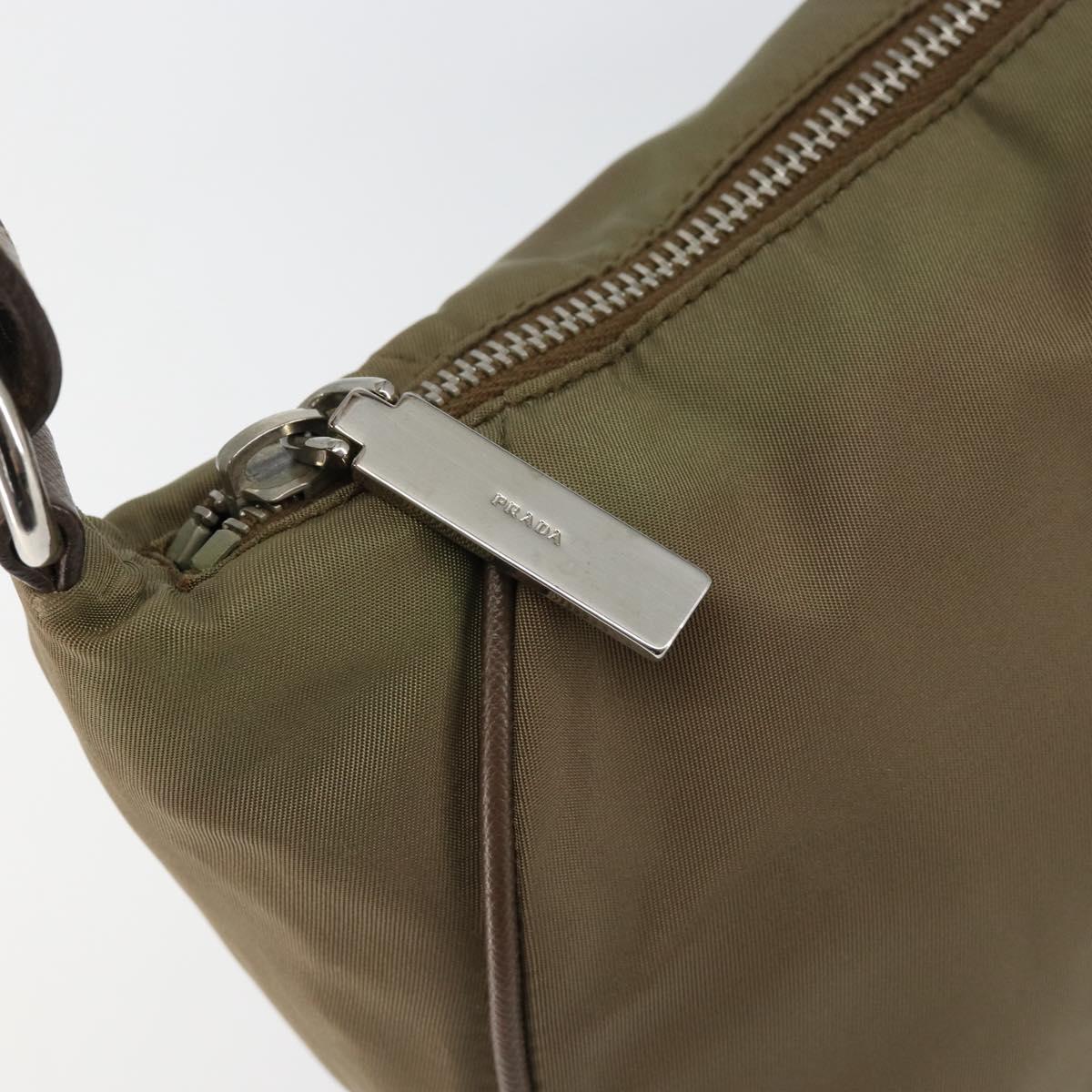 Christian Dior Shoulder Bag Nylon Leather Black Brown gold Auth 152732