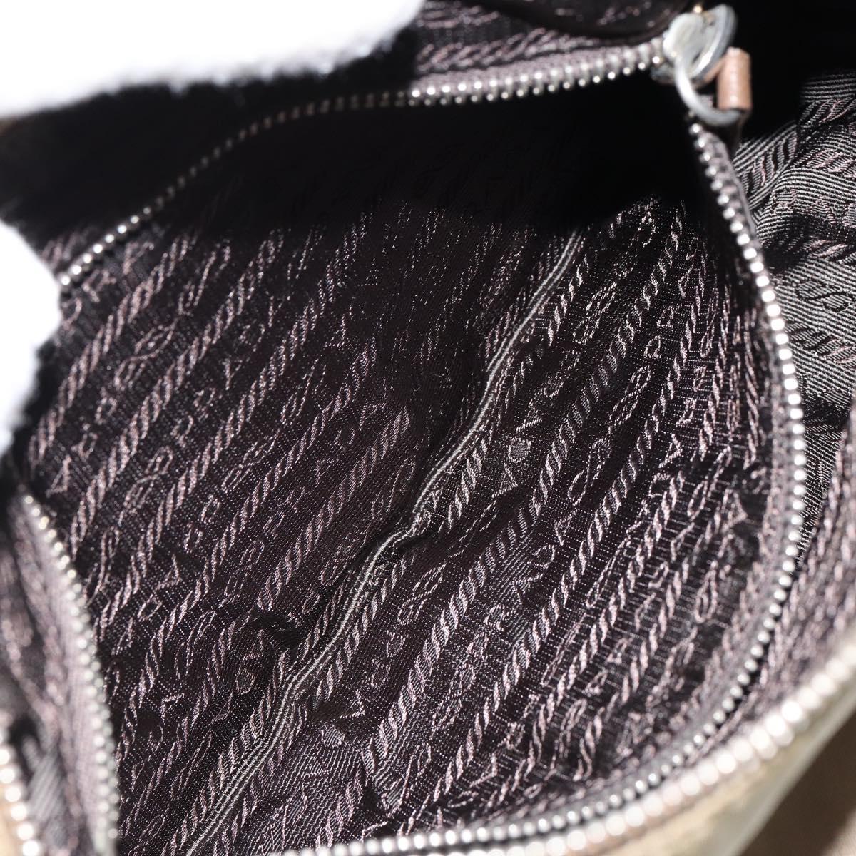 Christian Dior Shoulder Bag Nylon Leather Black Brown gold Auth 152732