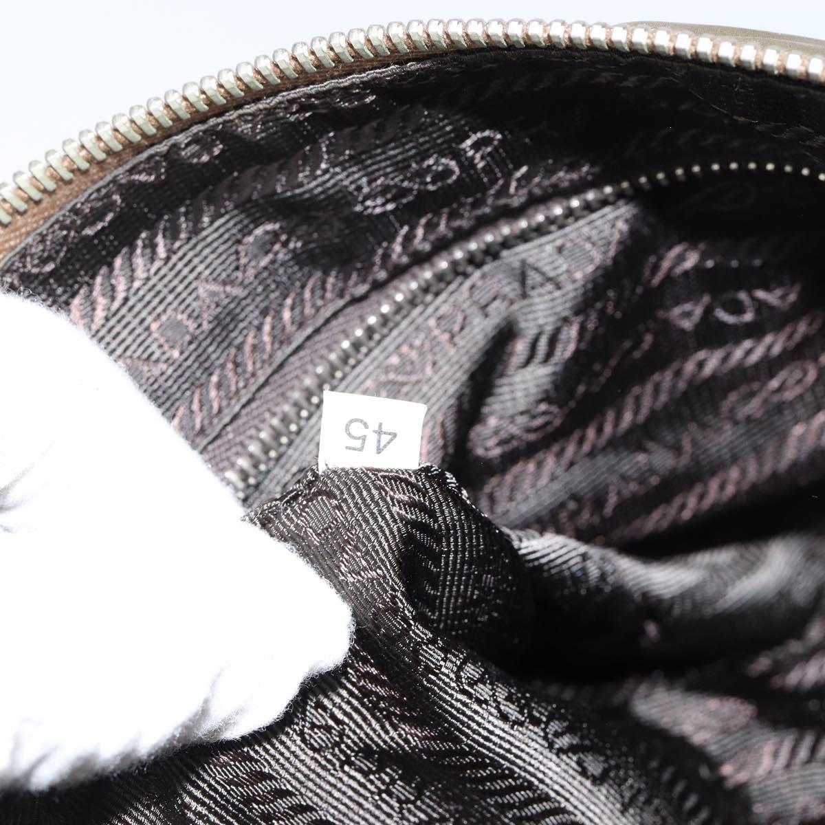 Christian Dior Shoulder Bag Nylon Leather Black Brown gold Auth 152732