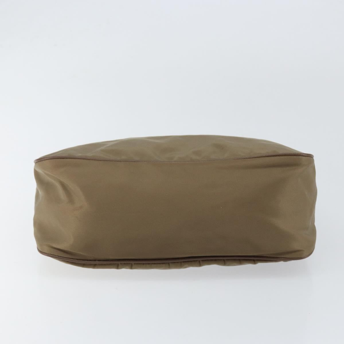 Christian Dior Shoulder Bag Nylon Leather Black Brown gold Auth 152732