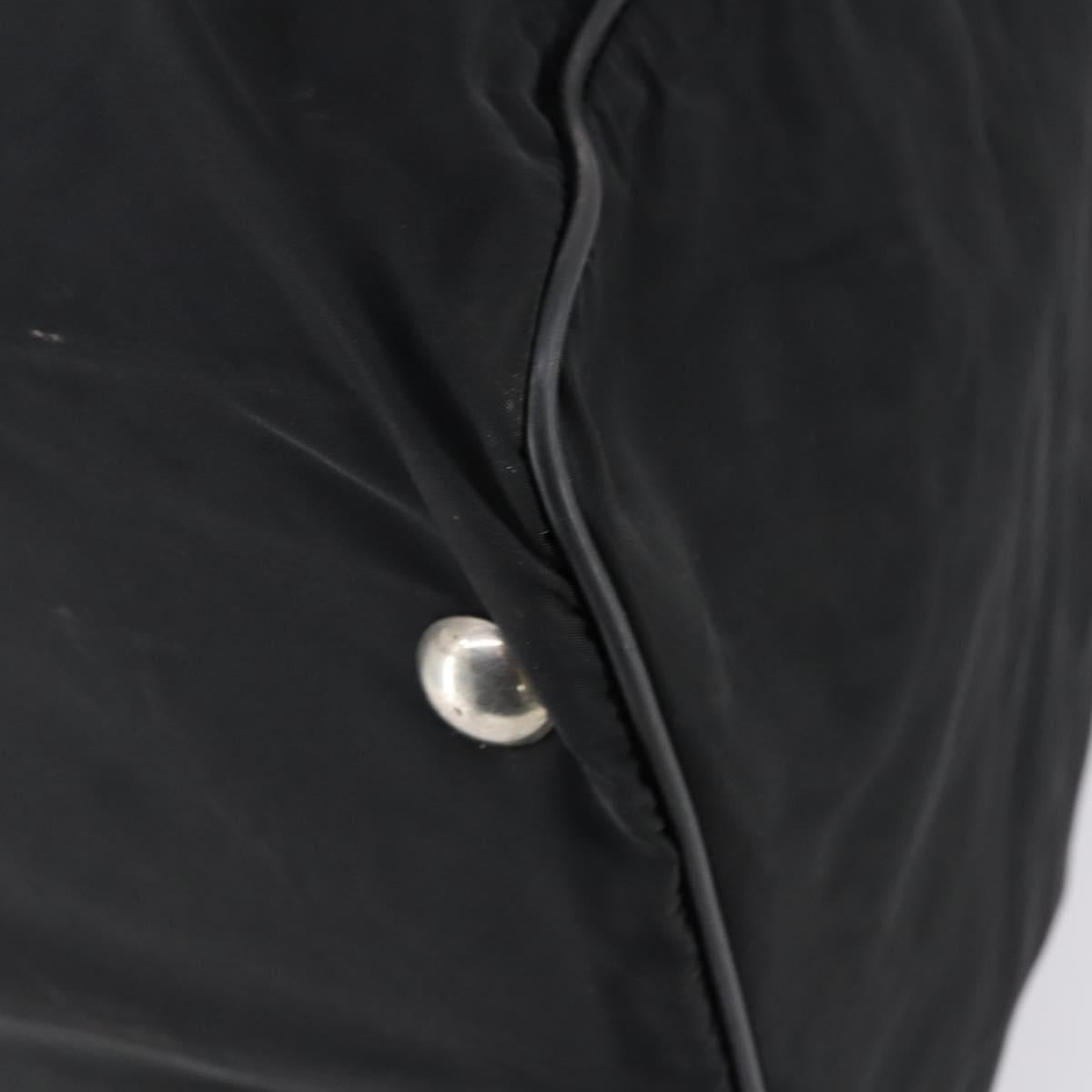 PRADA Boston Bag Nylon 2way Black Silver Auth 152736