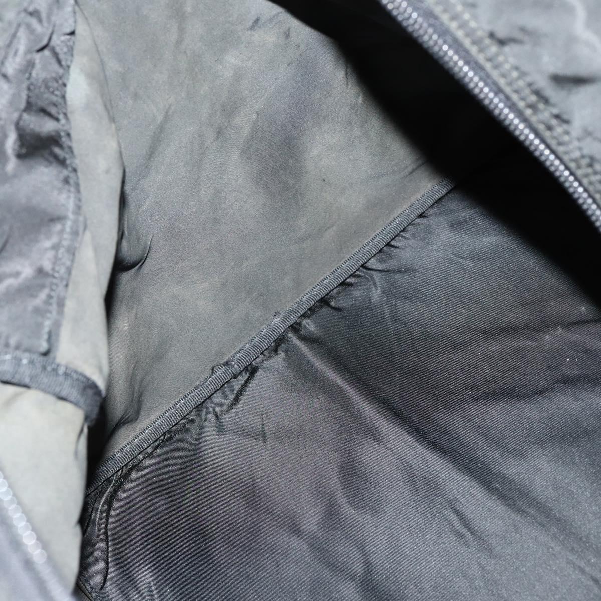 PRADA Boston Bag Nylon 2way Black Silver Auth 152736