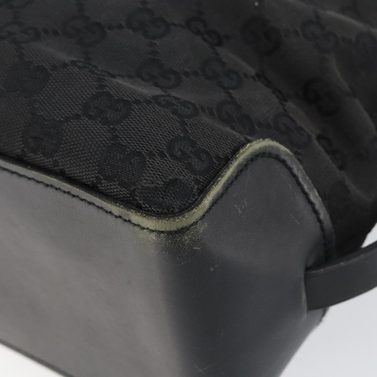 GUCCI GG Canvas Hand Bag Black Silver 106251 Auth 152740