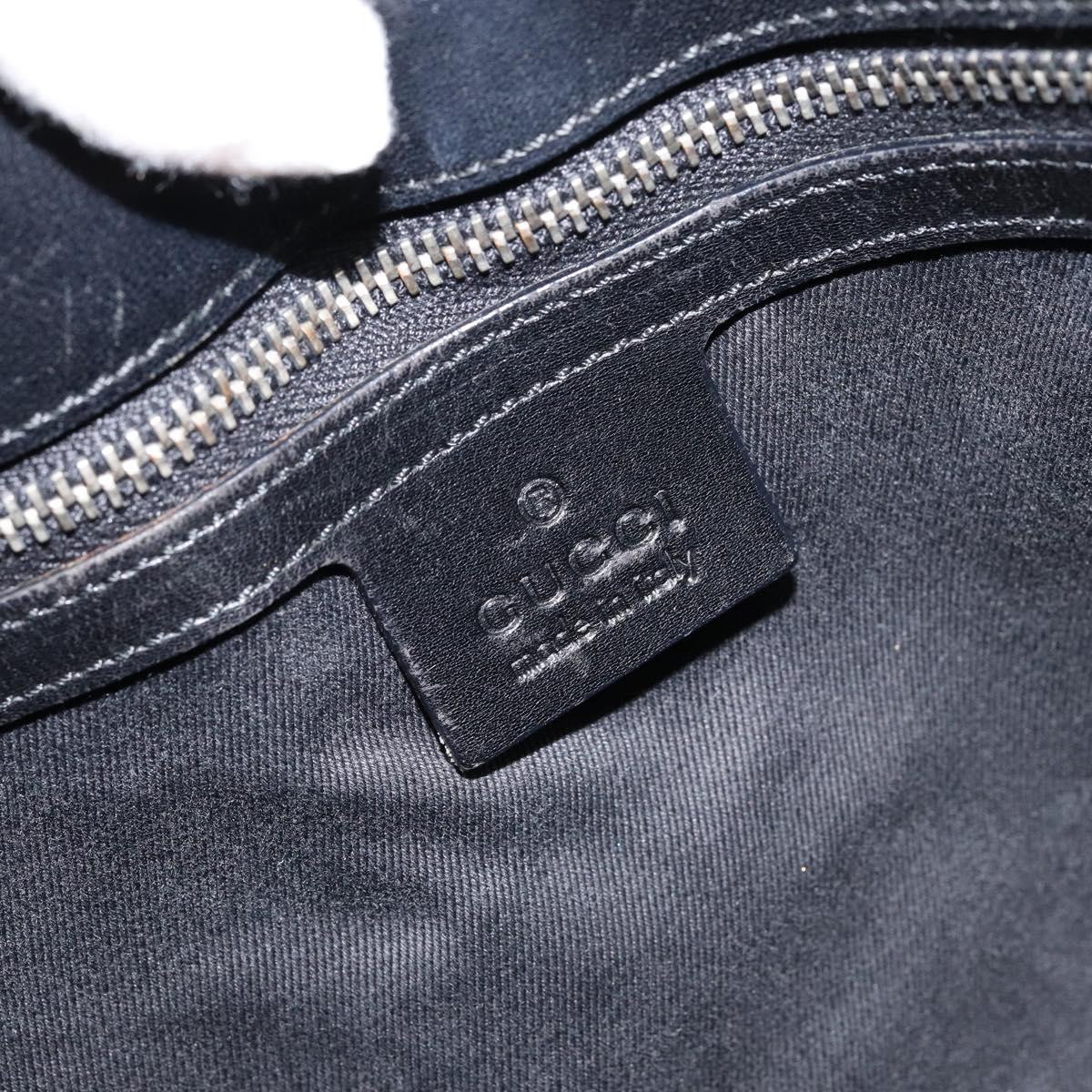 GUCCI GG Canvas Hand Bag Black Silver 106251 Auth 152740