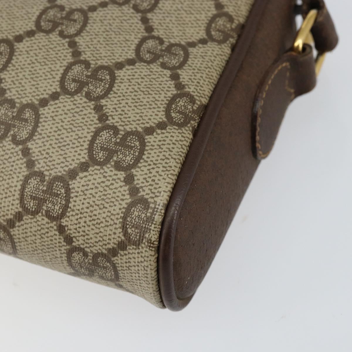 GUCCI GG Supreme Web Sherry Line Bag PVC Beige Gold 116 02 089 Auth 152741