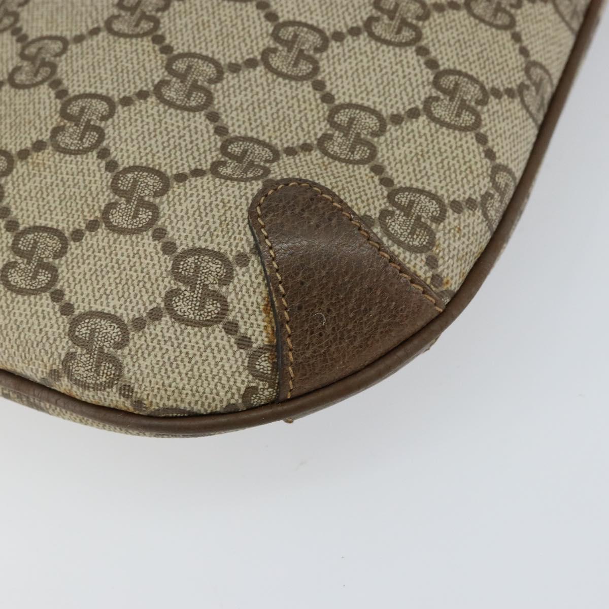 GUCCI GG Supreme Web Sherry Line Bag PVC Beige Gold 904 02 026 Auth 152743