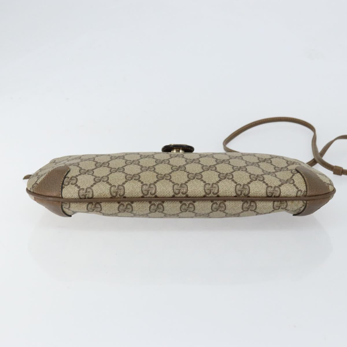 GUCCI GG Supreme Web Sherry Line Bag PVC Beige Gold 904 02 026 Auth 152743