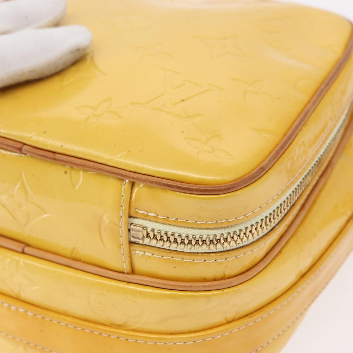 LOUIS VUITTON Monogram Vernis Wooster Bag Lime Yellow M91075 LV Auth 152753