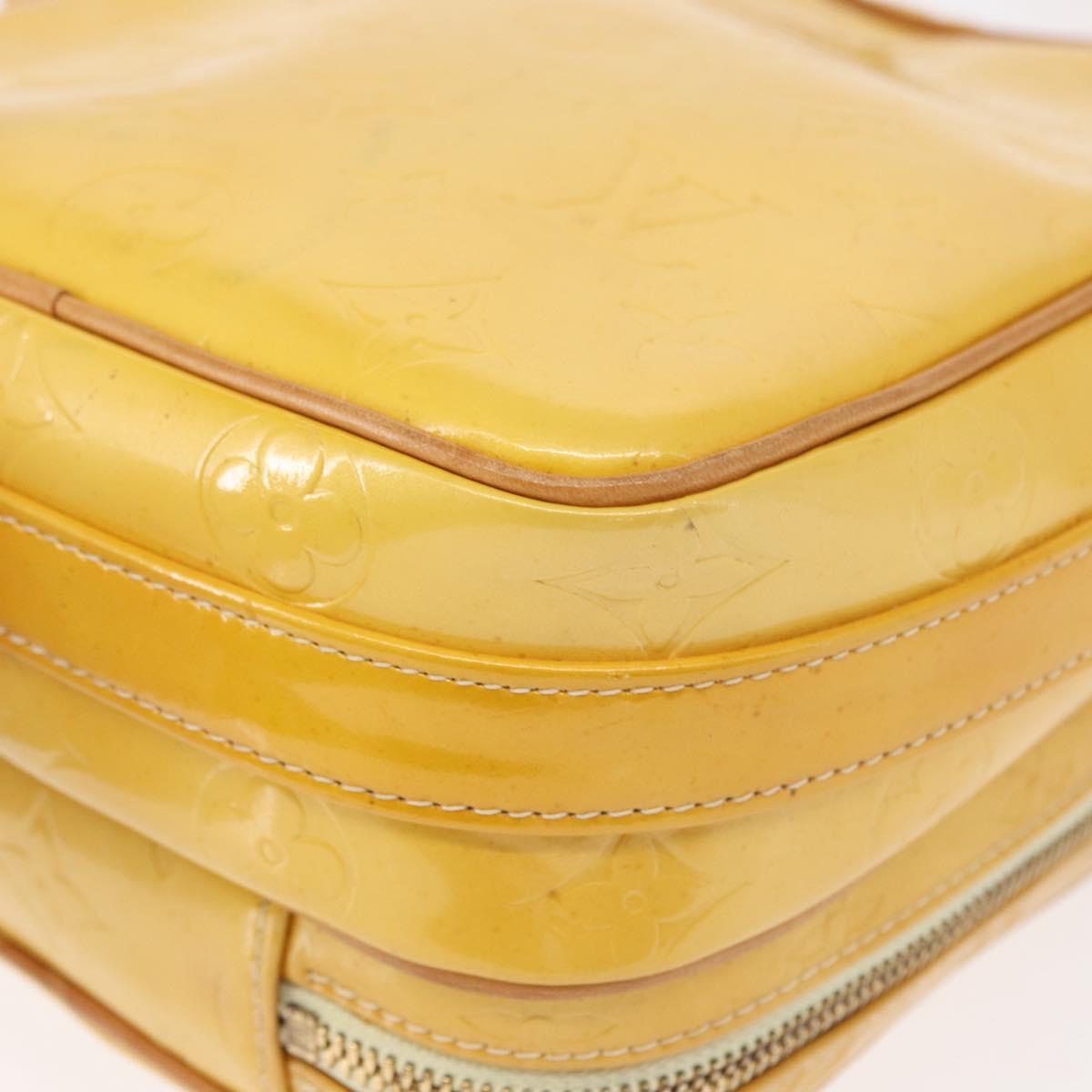 LOUIS VUITTON Monogram Vernis Wooster Bag Lime Yellow M91075 LV Auth 152753