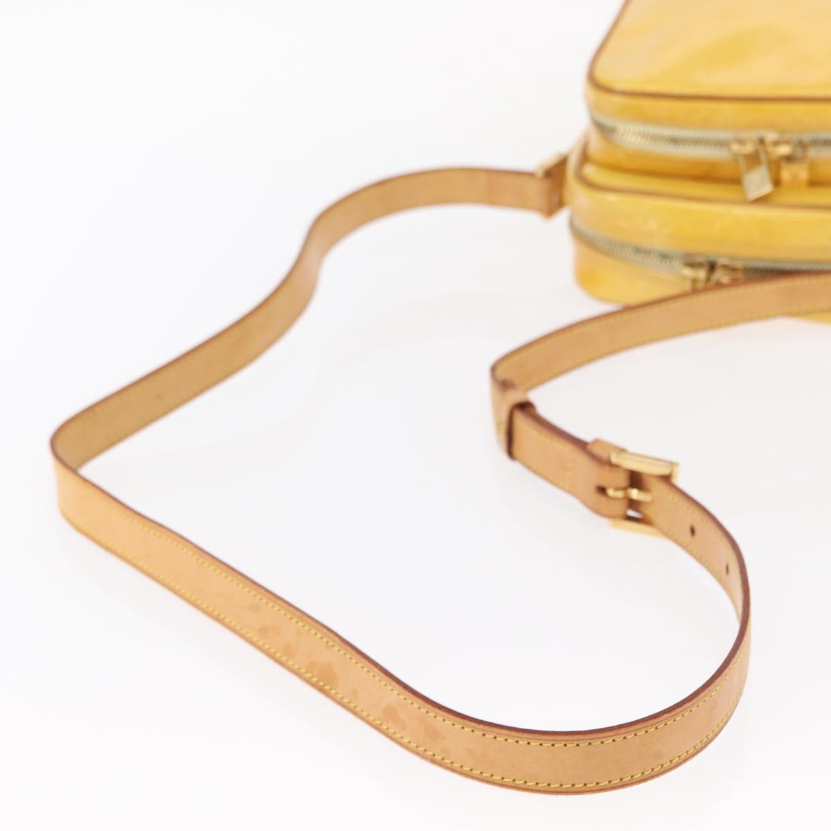 LOUIS VUITTON Monogram Vernis Wooster Bag Lime Yellow M91075 LV Auth 152753