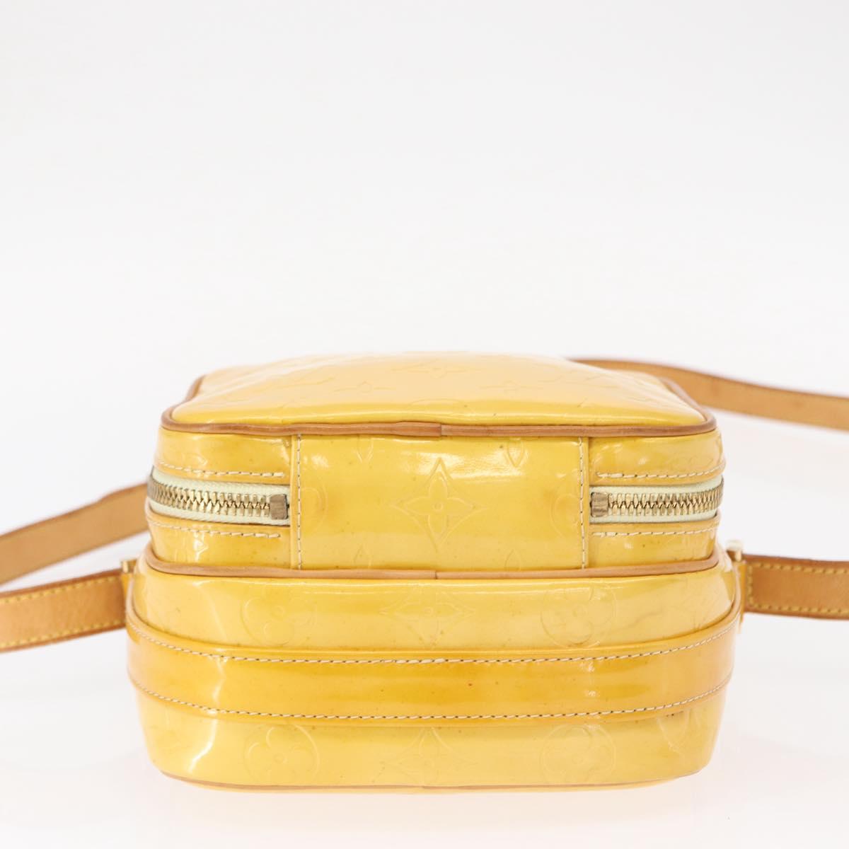 LOUIS VUITTON Monogram Vernis Wooster Bag Lime Yellow M91075 LV Auth 152753