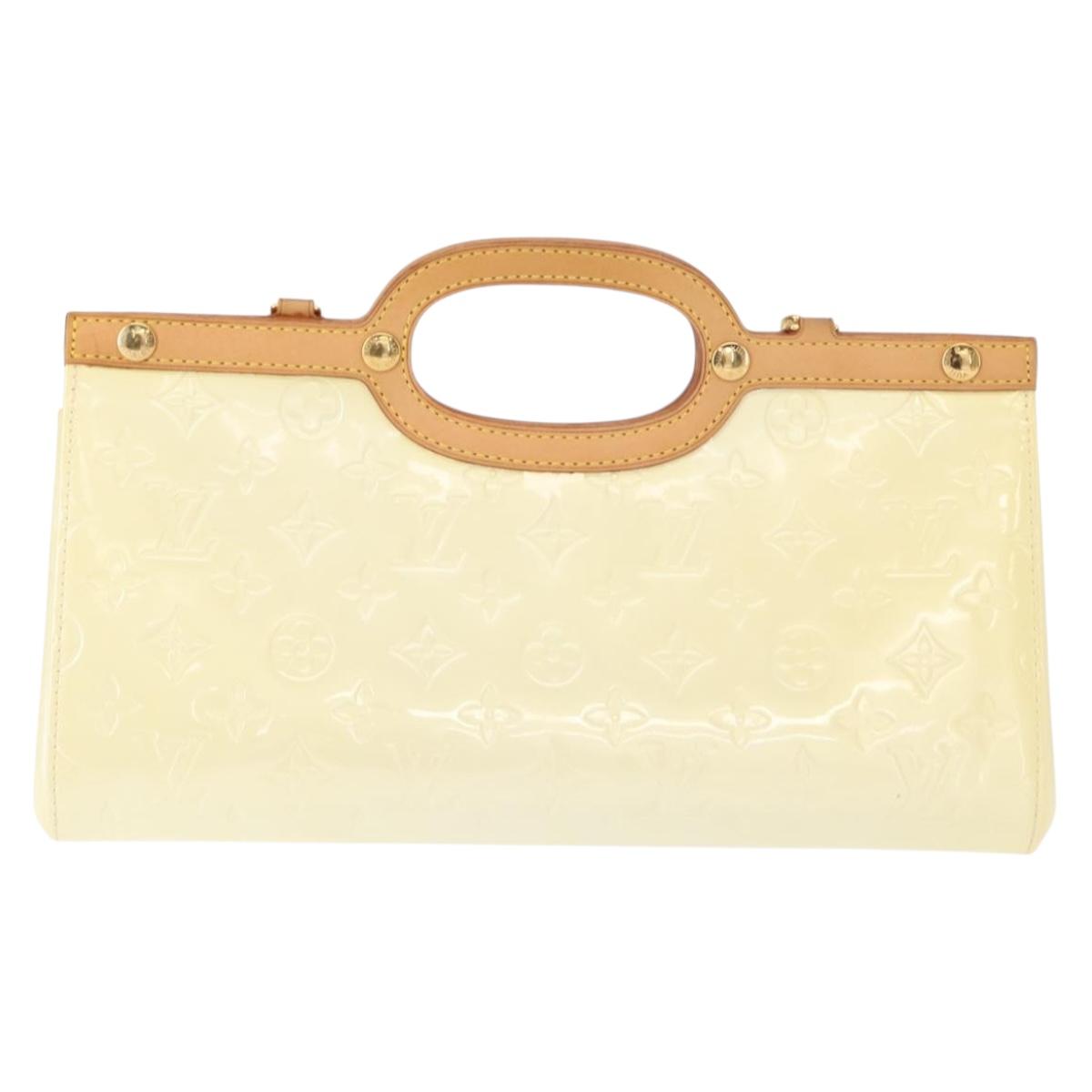LOUIS VUITTON Monogram Vernis Roxbury Drive Hand Bag Perle M91374 LV Auth 152755