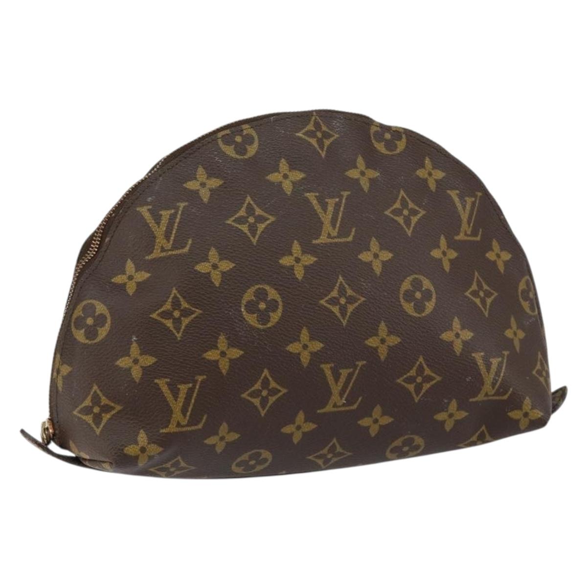 LOUIS VUITTON Monogram Trousse Demi Ronde Cosmetic Pouch M47520 LV Auth 152763