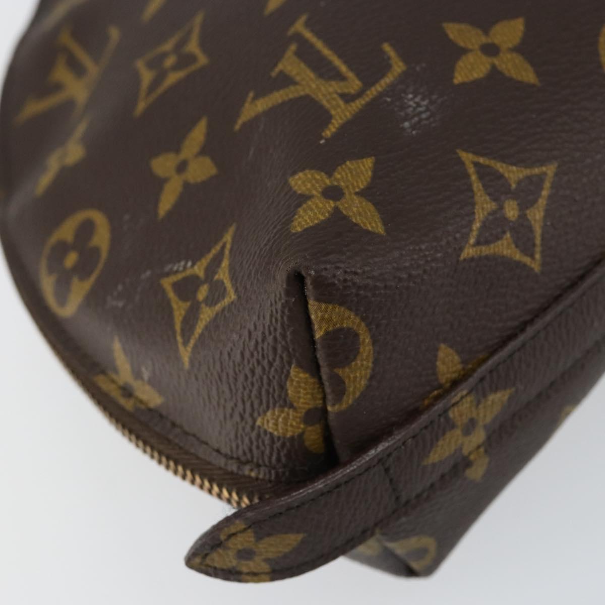 LOUIS VUITTON Monogram Trousse Demi Ronde Cosmetic Pouch M47520 LV Auth 152763
