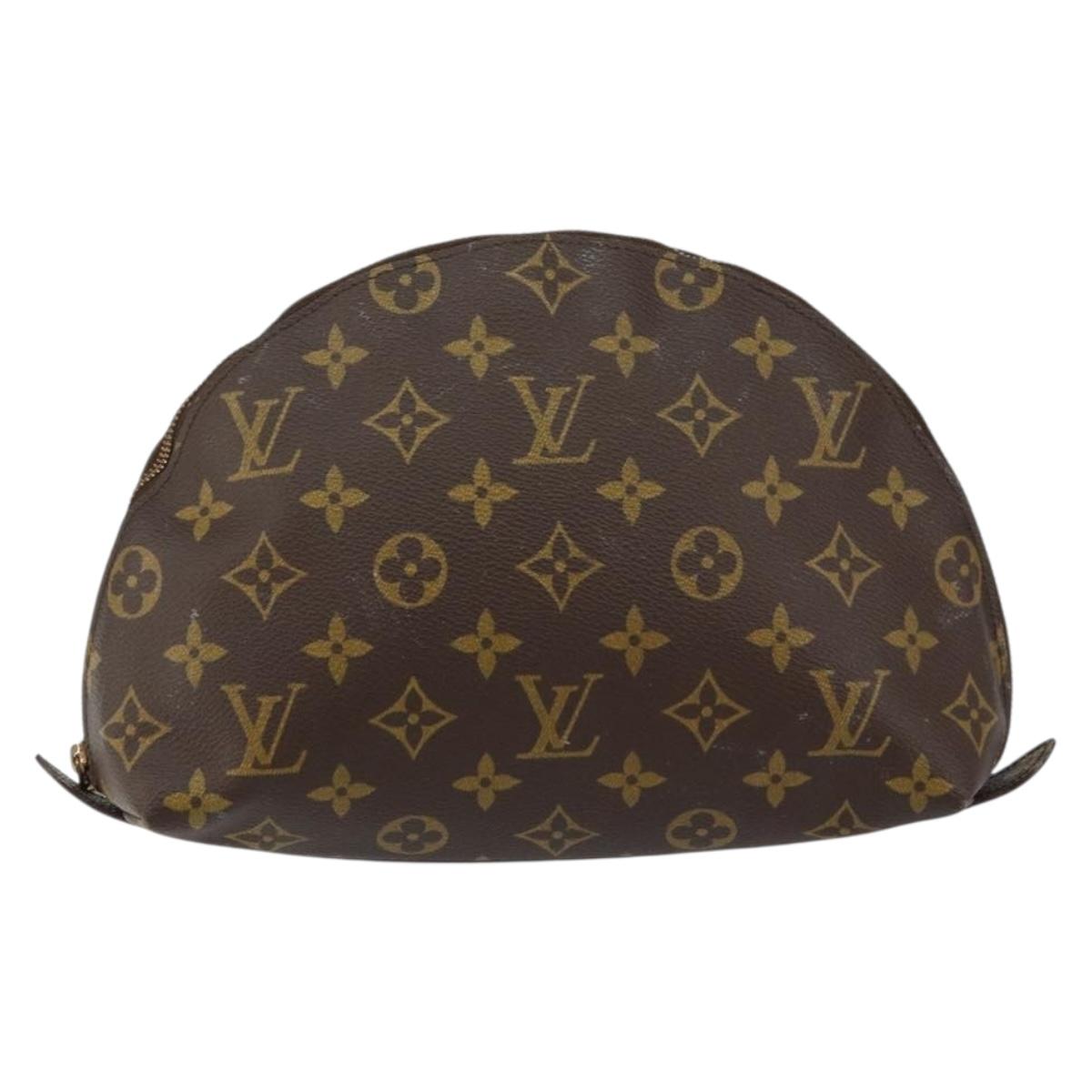 LOUIS VUITTON Monogram Trousse Demi Ronde Cosmetic Pouch M47520 LV Auth 152763