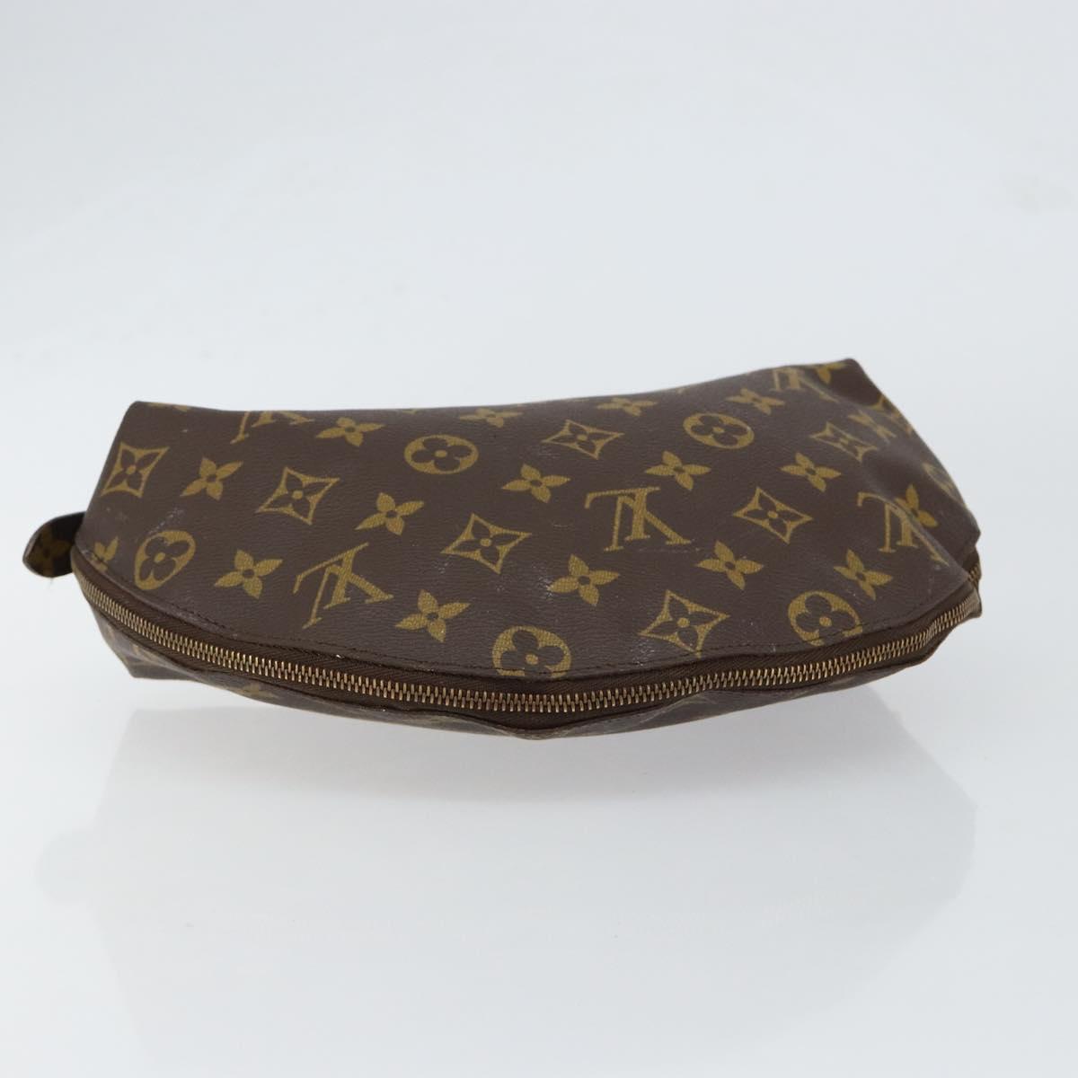 LOUIS VUITTON Monogram Trousse Demi Ronde Cosmetic Pouch M47520 LV Auth 152763