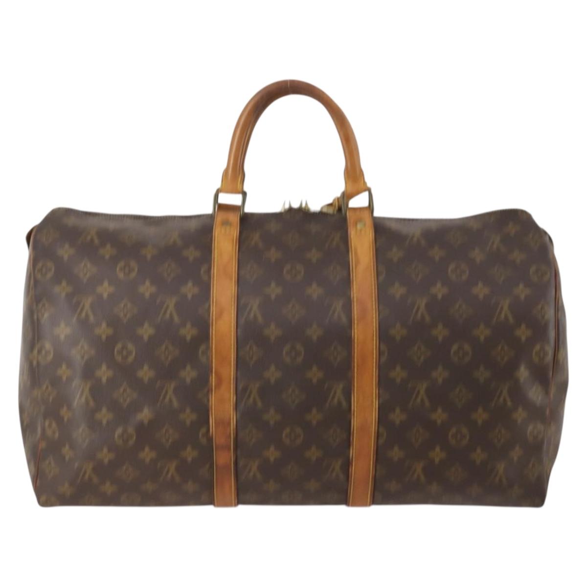 LOUIS VUITTON Monogram Keepall 50 Boston Bag M41426 LV Auth 152781