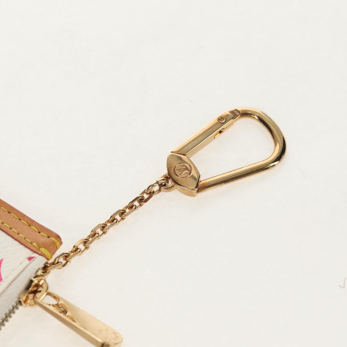 LOUIS VUITTON Monogram Multicolor Pochette Cles Purse White M92655 Auth 152788V