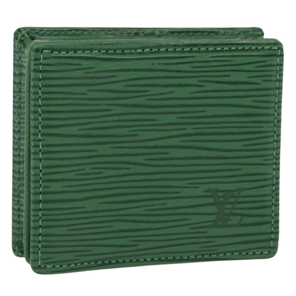 LOUIS VUITTON Epi Porte Monnaie Boite Coin Purse Green M63694 LV Auth 152791V