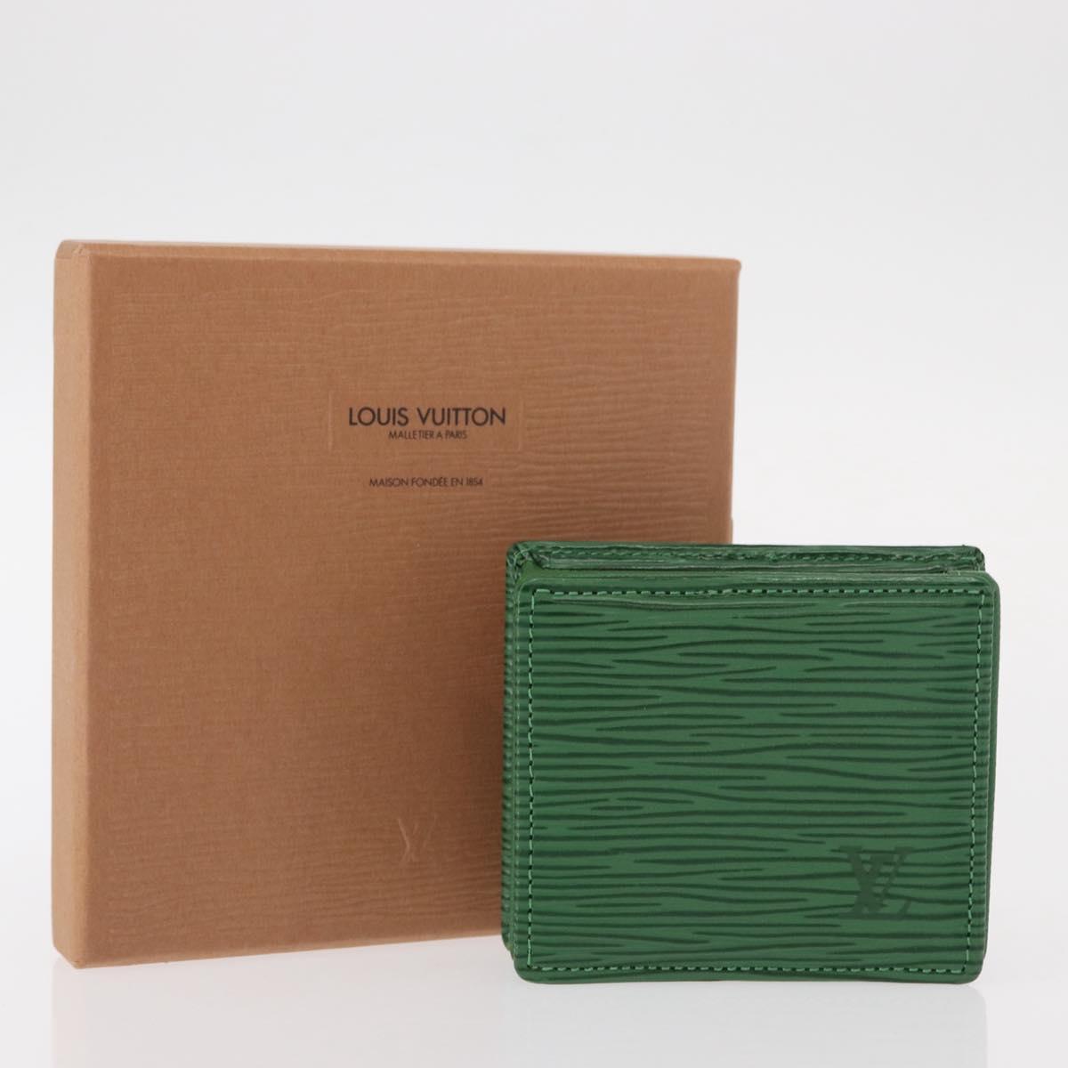 LOUIS VUITTON Epi Porte Monnaie Boite Coin Purse Green M63694 LV Auth 152791V