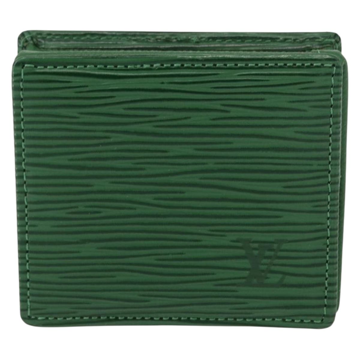 LOUIS VUITTON Epi Porte Monnaie Boite Coin Purse Green M63694 LV Auth 152791V