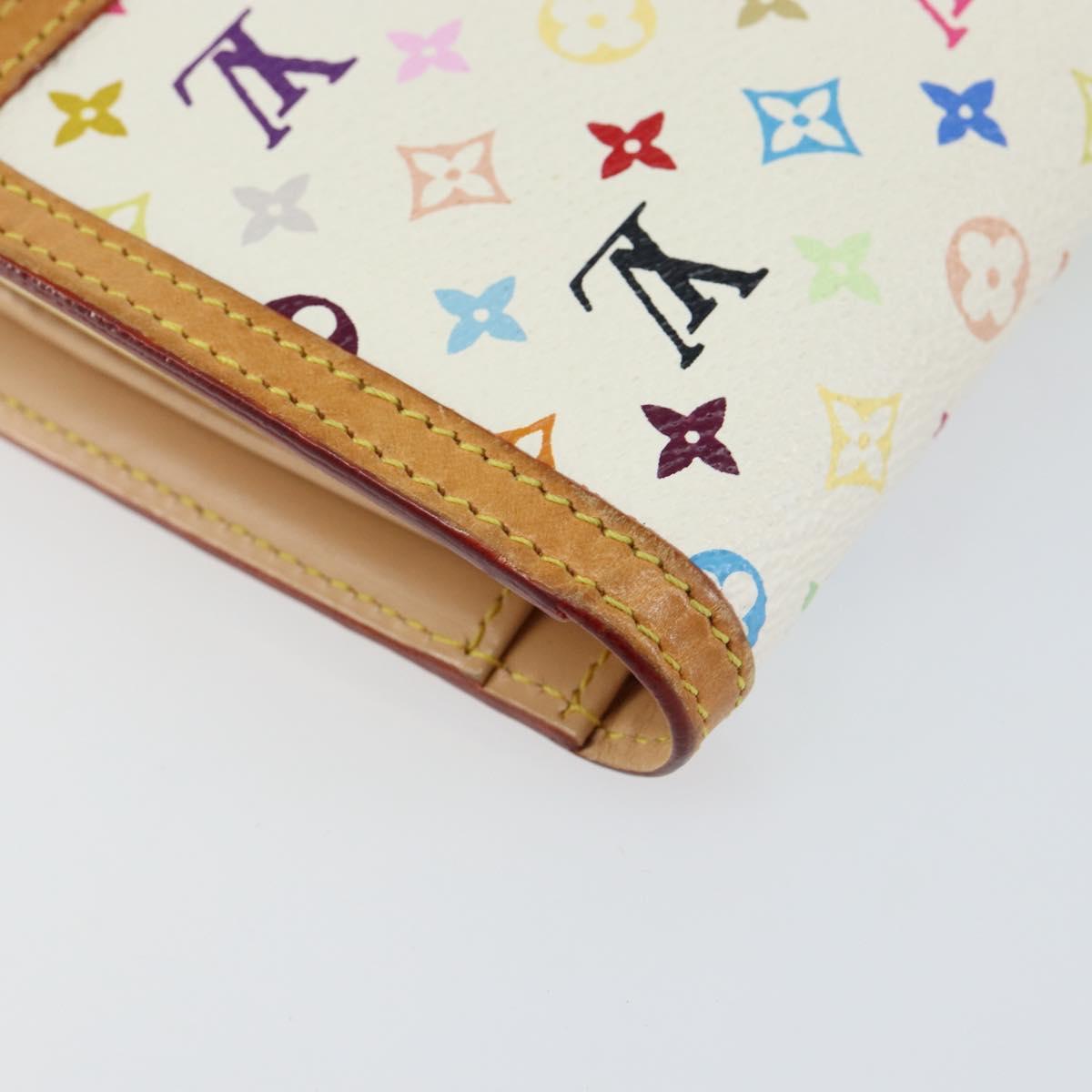 LOUIS VUITTON Multicolor Portefeuille Viennois Wallet White M92987 Auth 152793