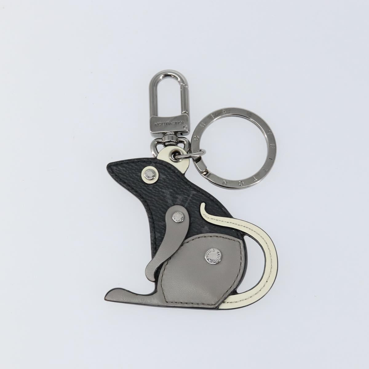 LOUIS VUITTON Monogram Eclipse Porte Cles LV Rat Key Holder M68835 Auth 152795