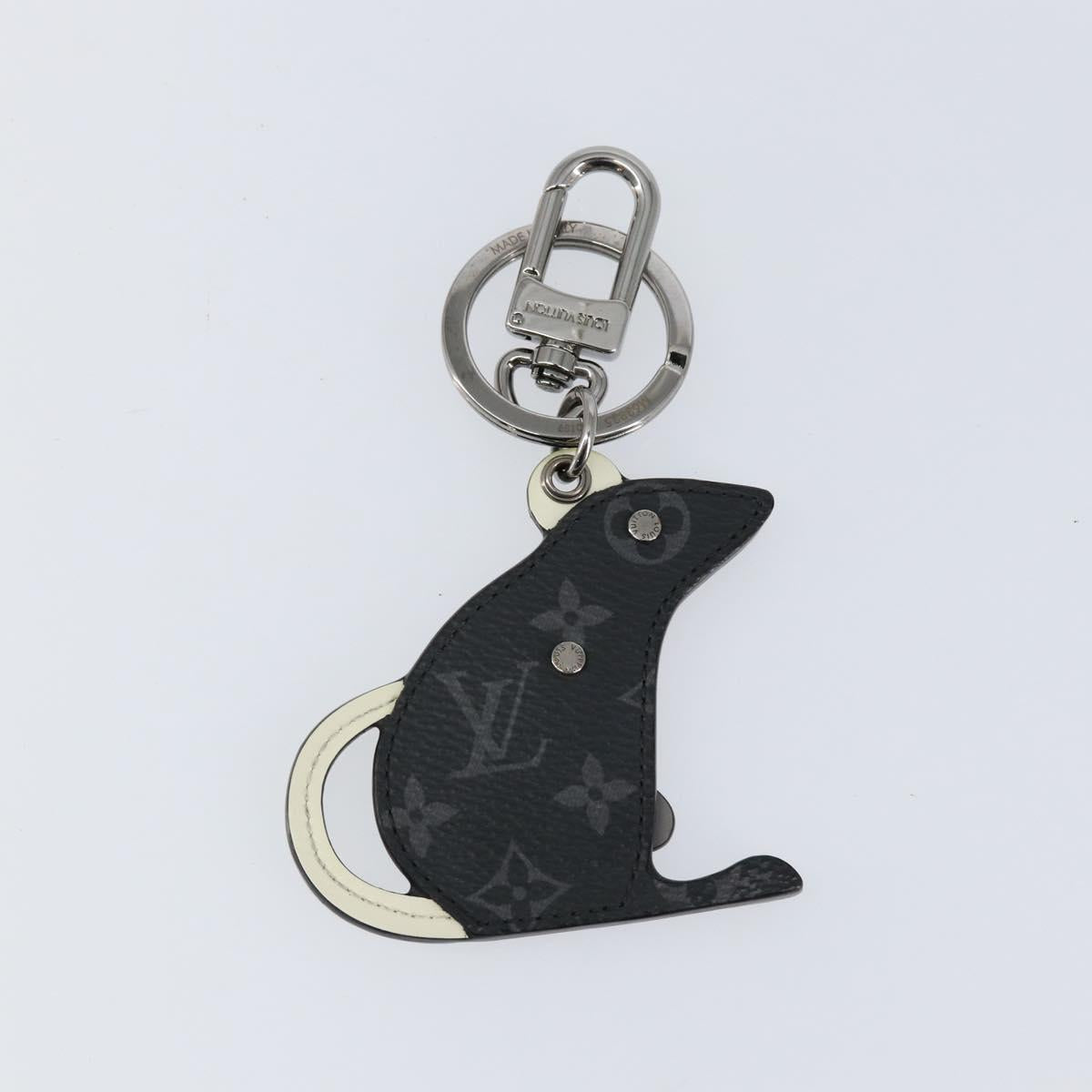LOUIS VUITTON Monogram Eclipse Porte Cles LV Rat Key Holder M68835 Auth 152795