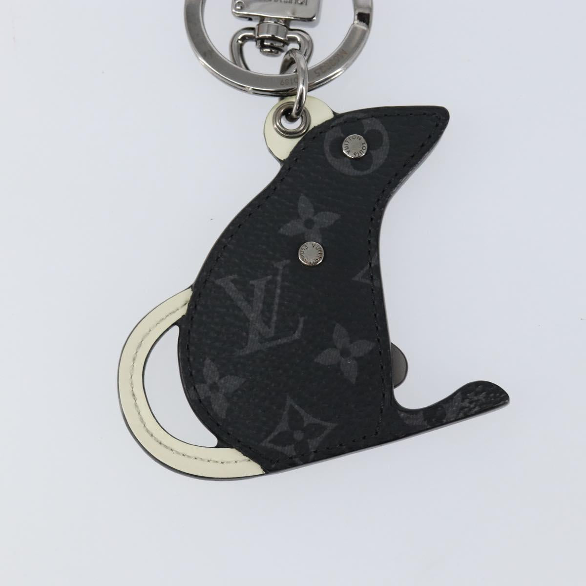 LOUIS VUITTON Monogram Eclipse Porte Cles LV Rat Key Holder M68835 Auth 152795