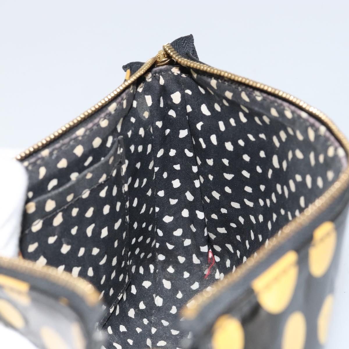 LOUIS VUITTON Vernis Yayoi Kusama Pochette Accessoires Black M91427 Auth 152796