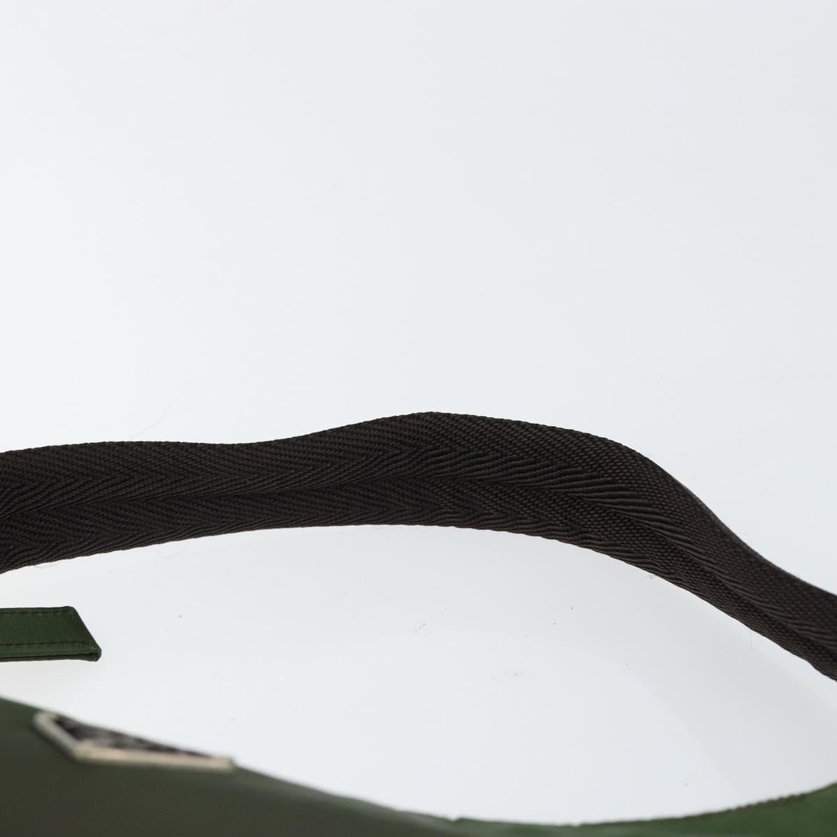 PRADA Hand Bag Nylon Green Auth 152801