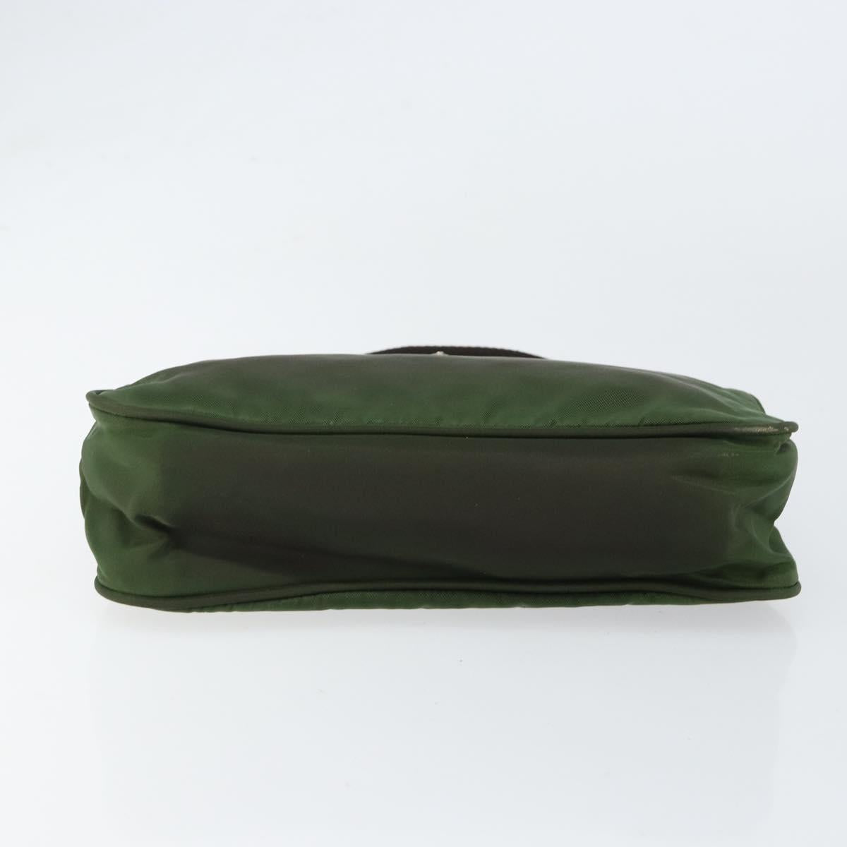 PRADA Hand Bag Nylon Green Auth 152801