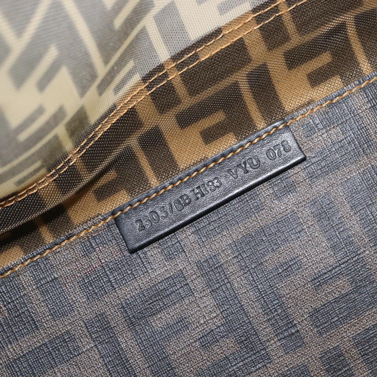 FENDI Mesh Zucca Canvas Tote Bag Black Brown Auth 152820