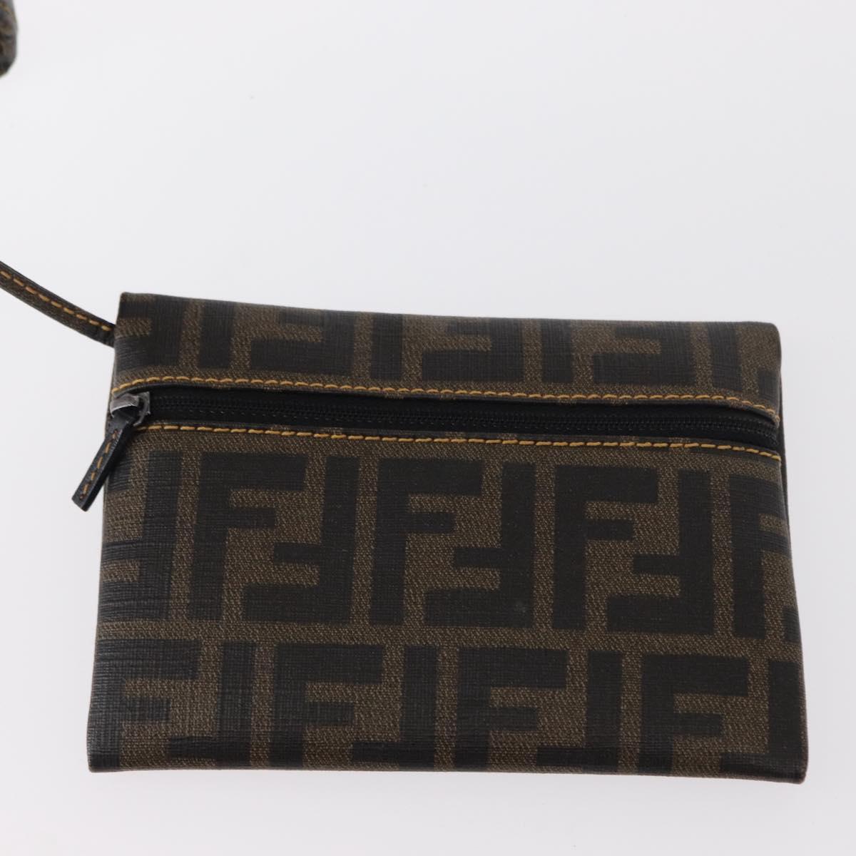 FENDI Mesh Zucca Canvas Tote Bag Black Brown Auth 152820