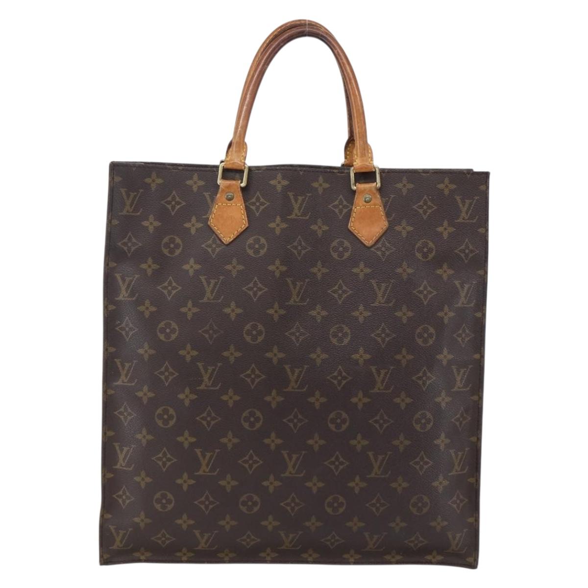 LOUIS VUITTON Monogram Sac Plat Hand Bag M51140 LV Auth 152846