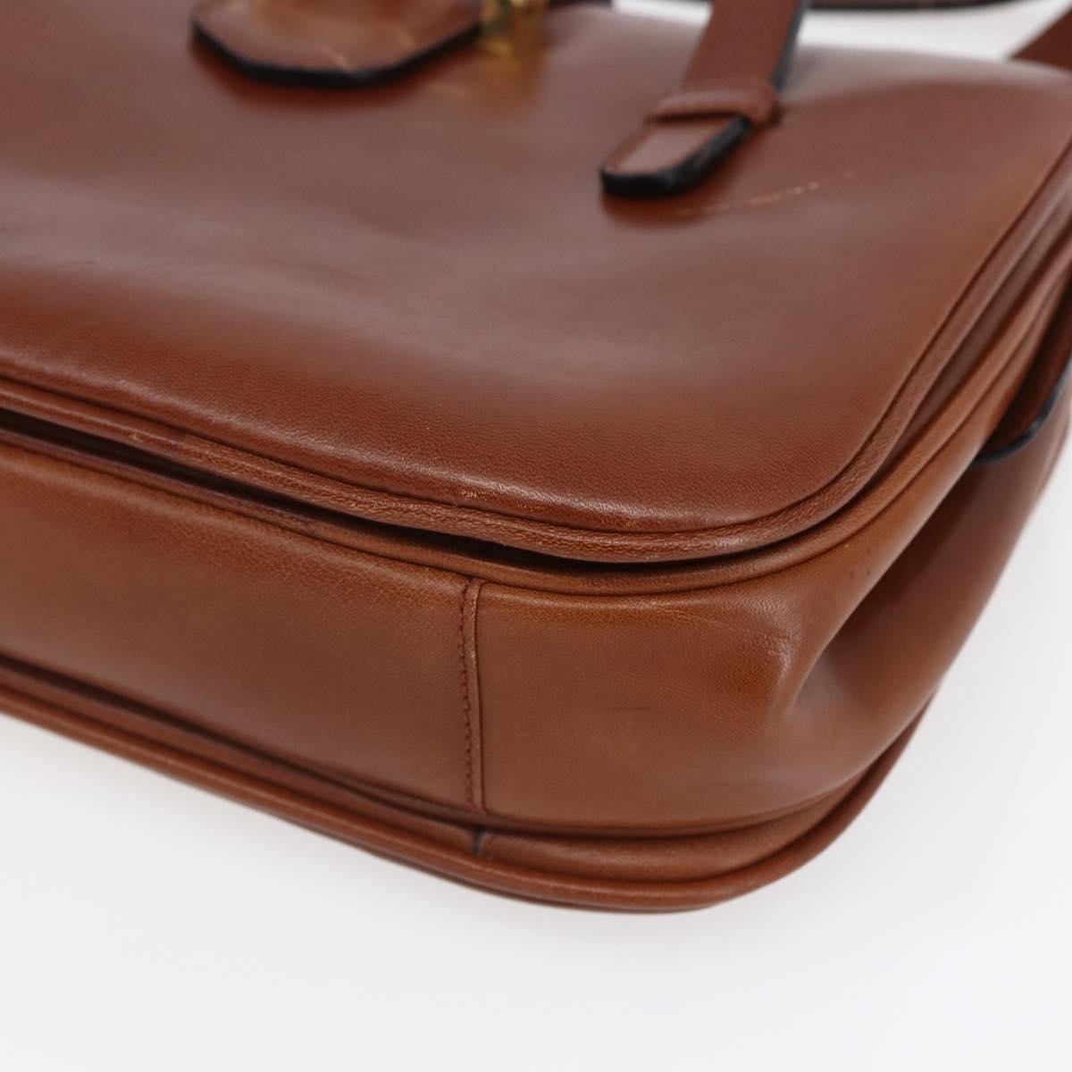 CELINE Hand Bag Leather Black Gold Auth 152849