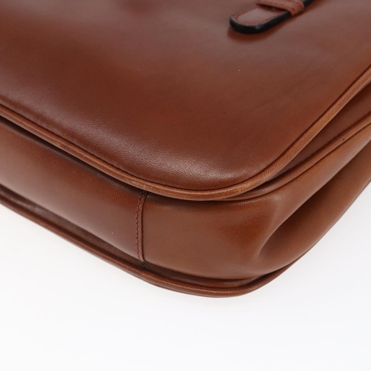 CELINE Hand Bag Leather Black Gold Auth 152849