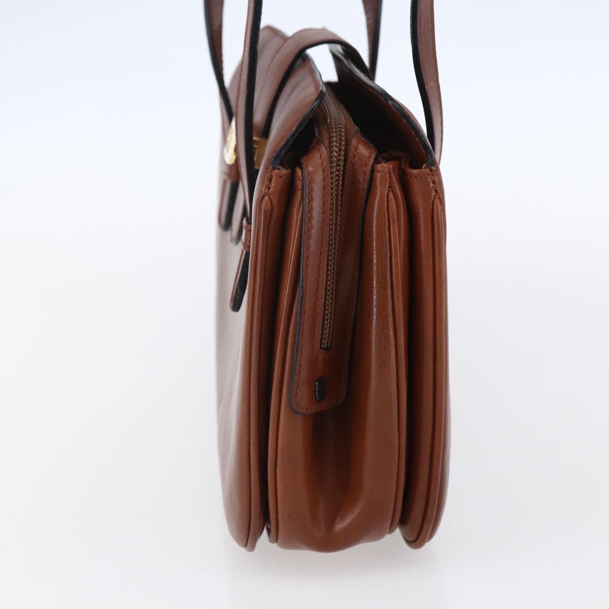 CELINE Hand Bag Leather Black Gold Auth 152849